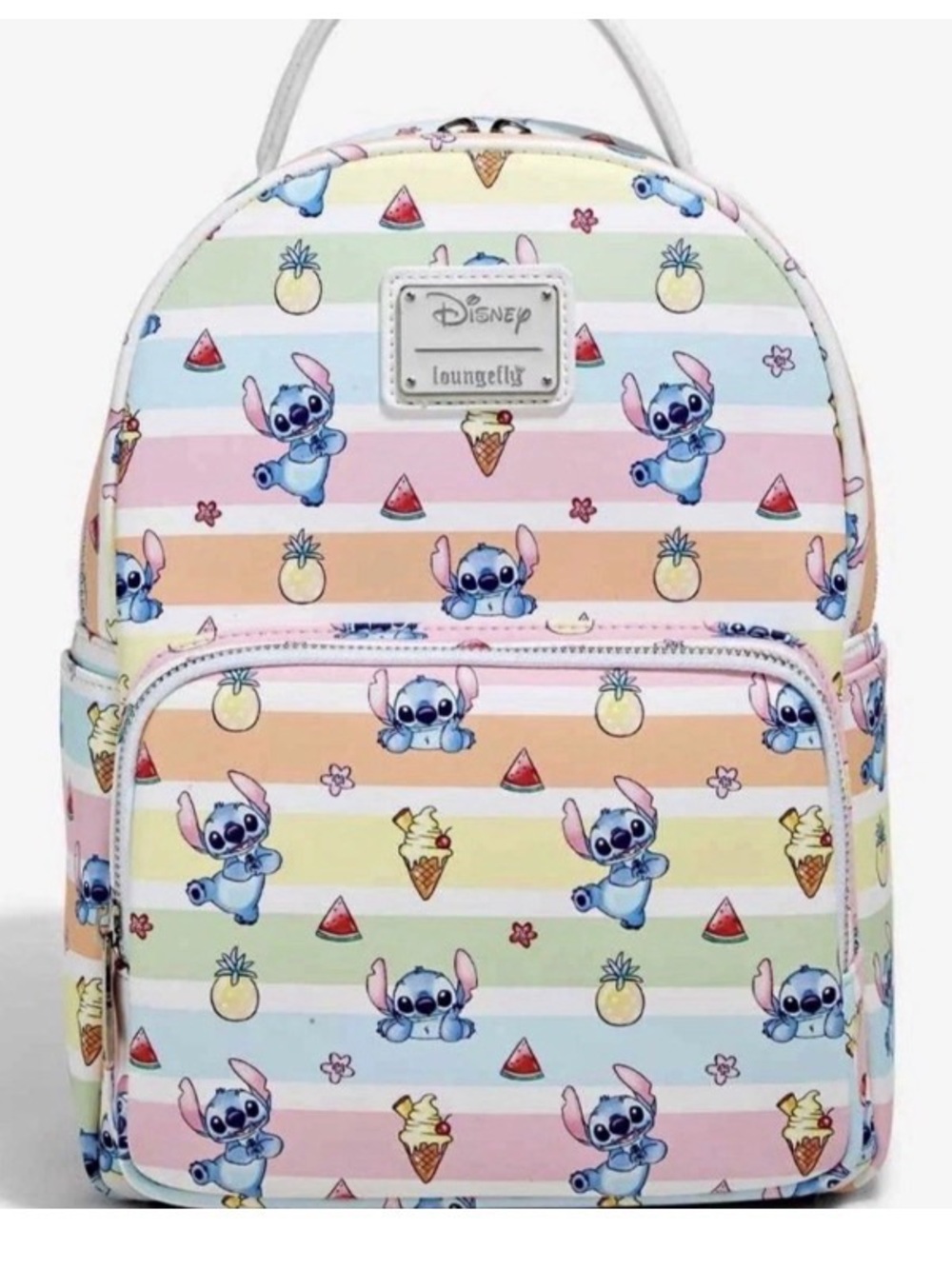 Loungefly Disney Stitch Fruits Rainbow Stripe Mini Backpack (BoxLunch Exclusive)